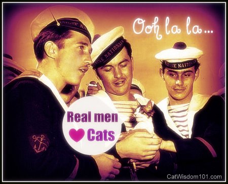 french-navy-vintage- humor-cat-real men love cats