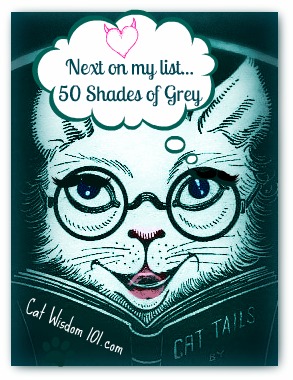 50 shades of grey-reading-cat
