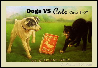 dogs vs cats-vintage-art-LOL