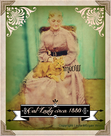 vintage-cat lady-art-photograph