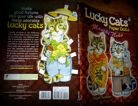 Lucky cats- paper dolls-maneki neko-book-maggie swanson-cats