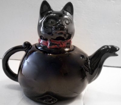 stafford black cat teapot