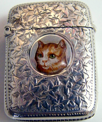 vintage cat cigarette case