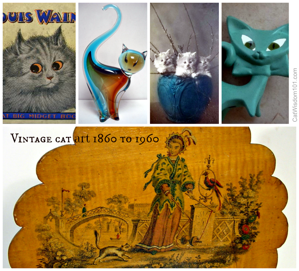 vintage cat art Collage