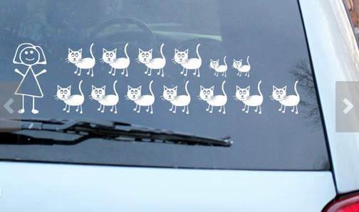 cat lady car stickers