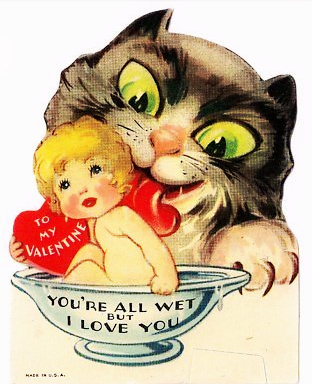 kinky vintage valentine cat