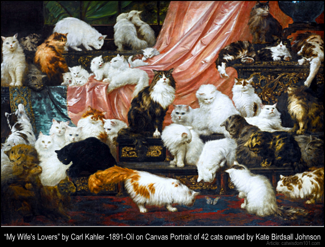 My Wife's Lovers cat painting carl Kahler