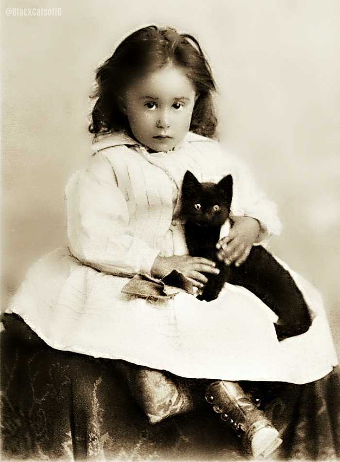kids and black cats