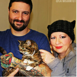 Lil Bub with Layla Morgan Wilde cat expert