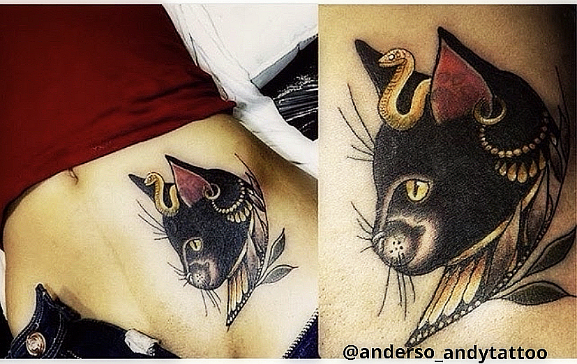 Black cat-tattoo-Egyptian