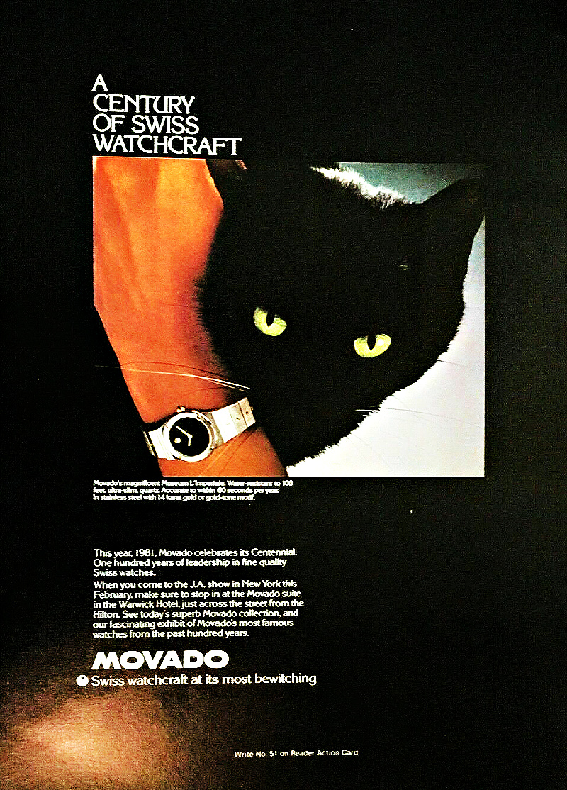 vintage black cat watch ad