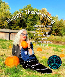 gratitude quote with pumpkins
