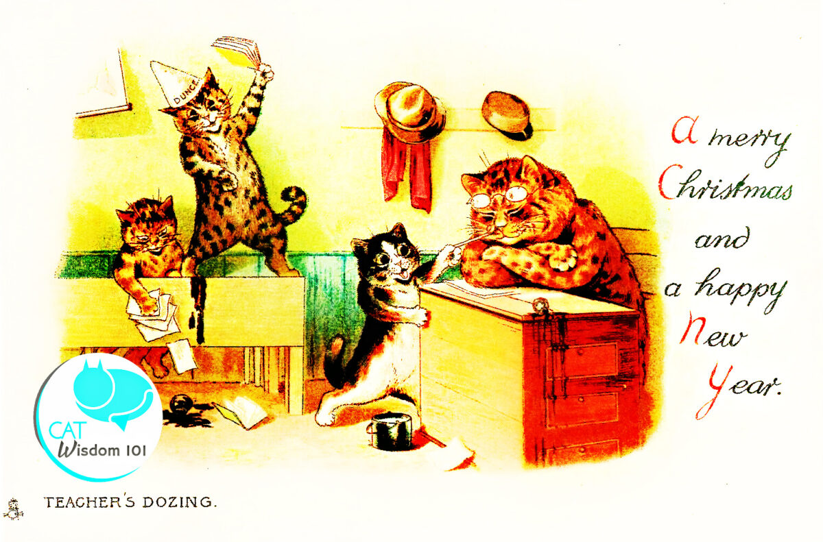 vintage christmas cats card