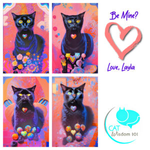 be mine? cat valentines collage