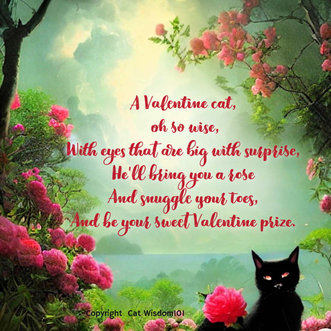 Valentine cat AI poetry