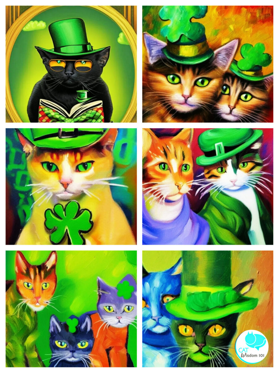 AI cats St. Patrick's day art