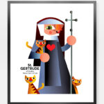 Gertrude patron saint of cats graphic