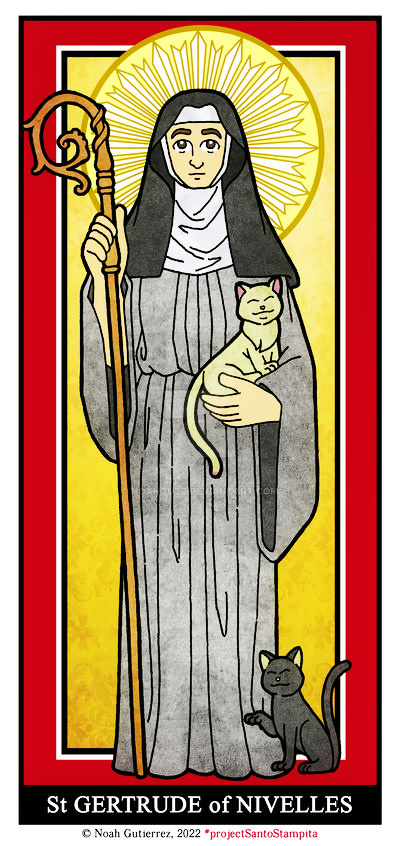st. gertrude with cat