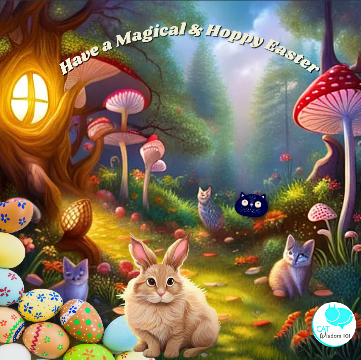 Magical Easter cats and cat art