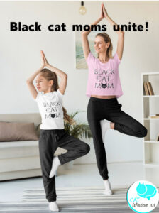 black cat mom mother's day yoga