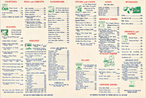 vintage black cat bar menu