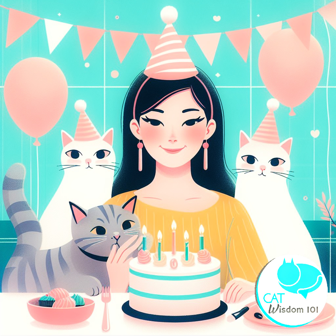 Get creative! This would make a fun cat lady birthday card.