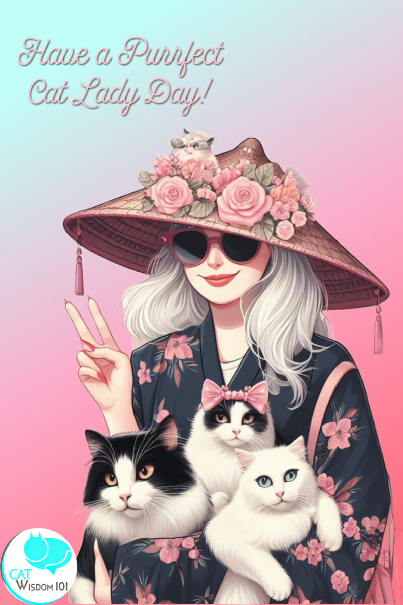 cat lady day card