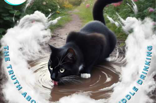 mud puddle drinking cats