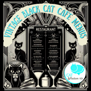 vintage black cat menu