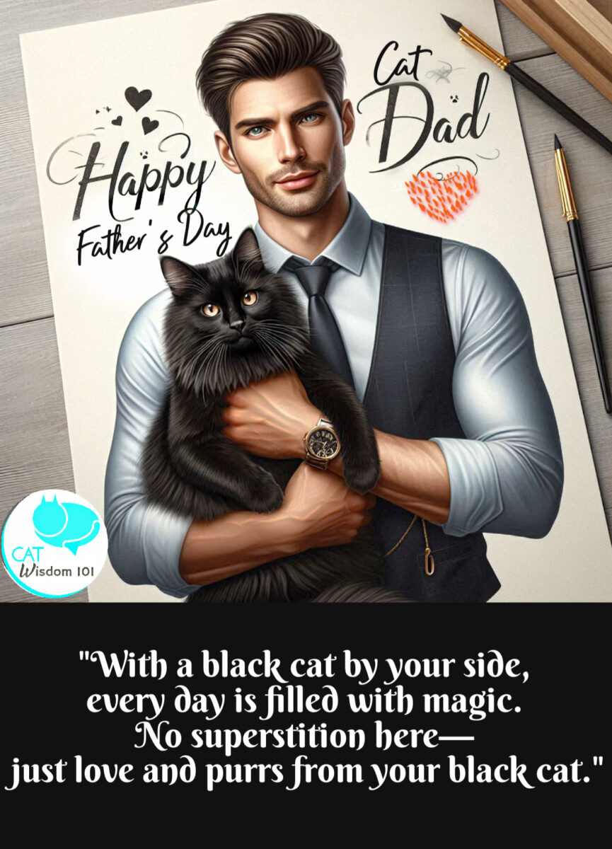 black cat dad father's day