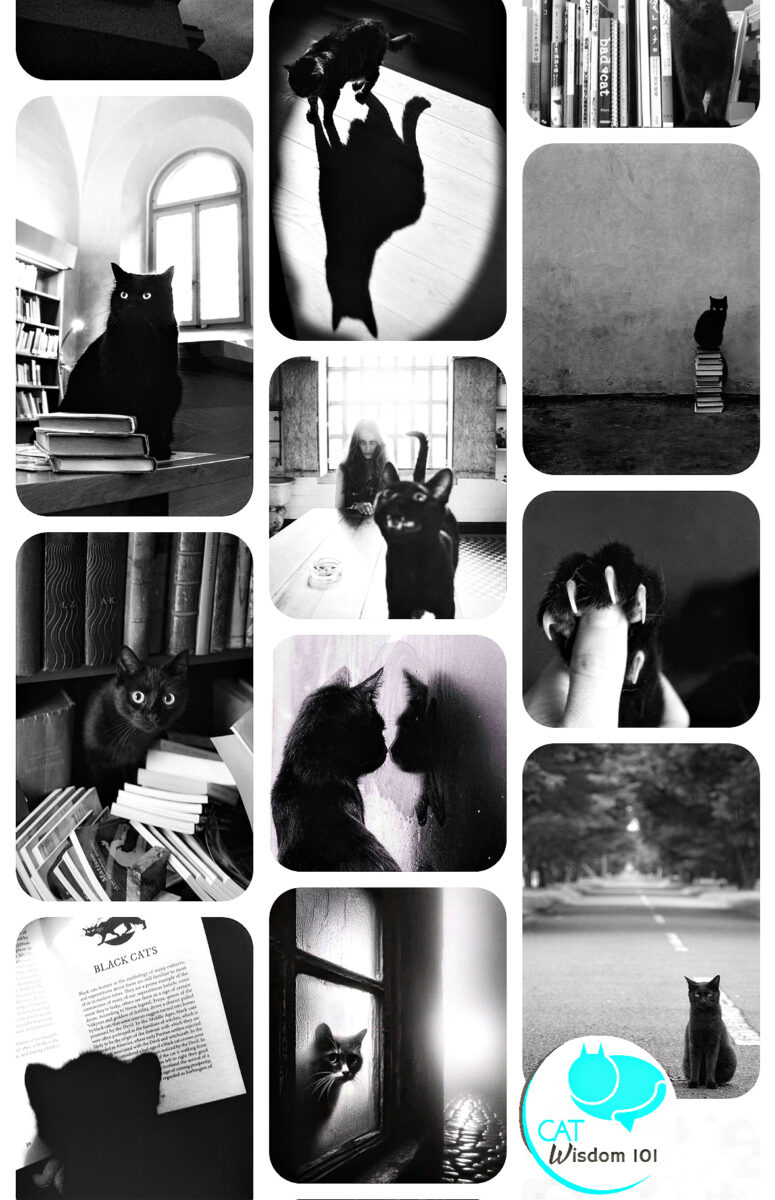 black cat black & white photography