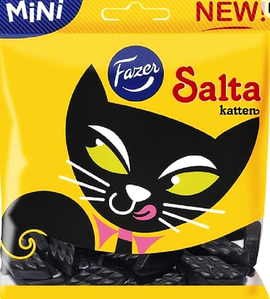 salty licorice salmiakki cat