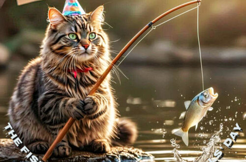 Fishy April Fools’ Day cats