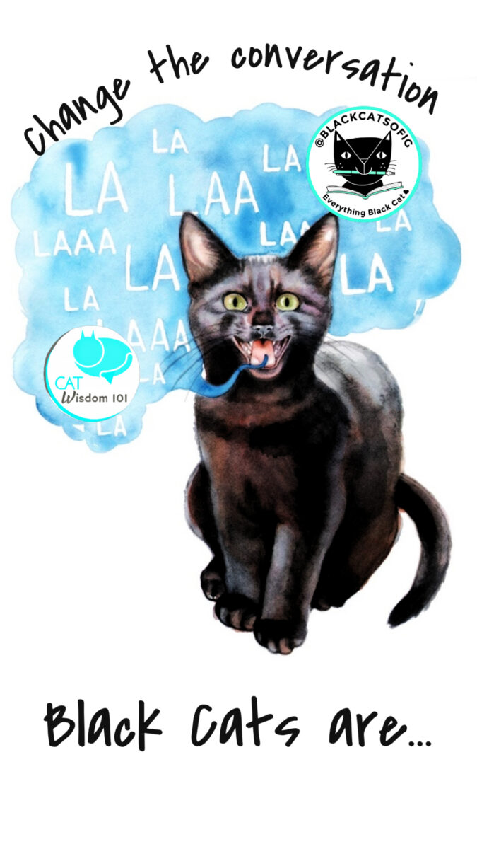 Black cat adoption art