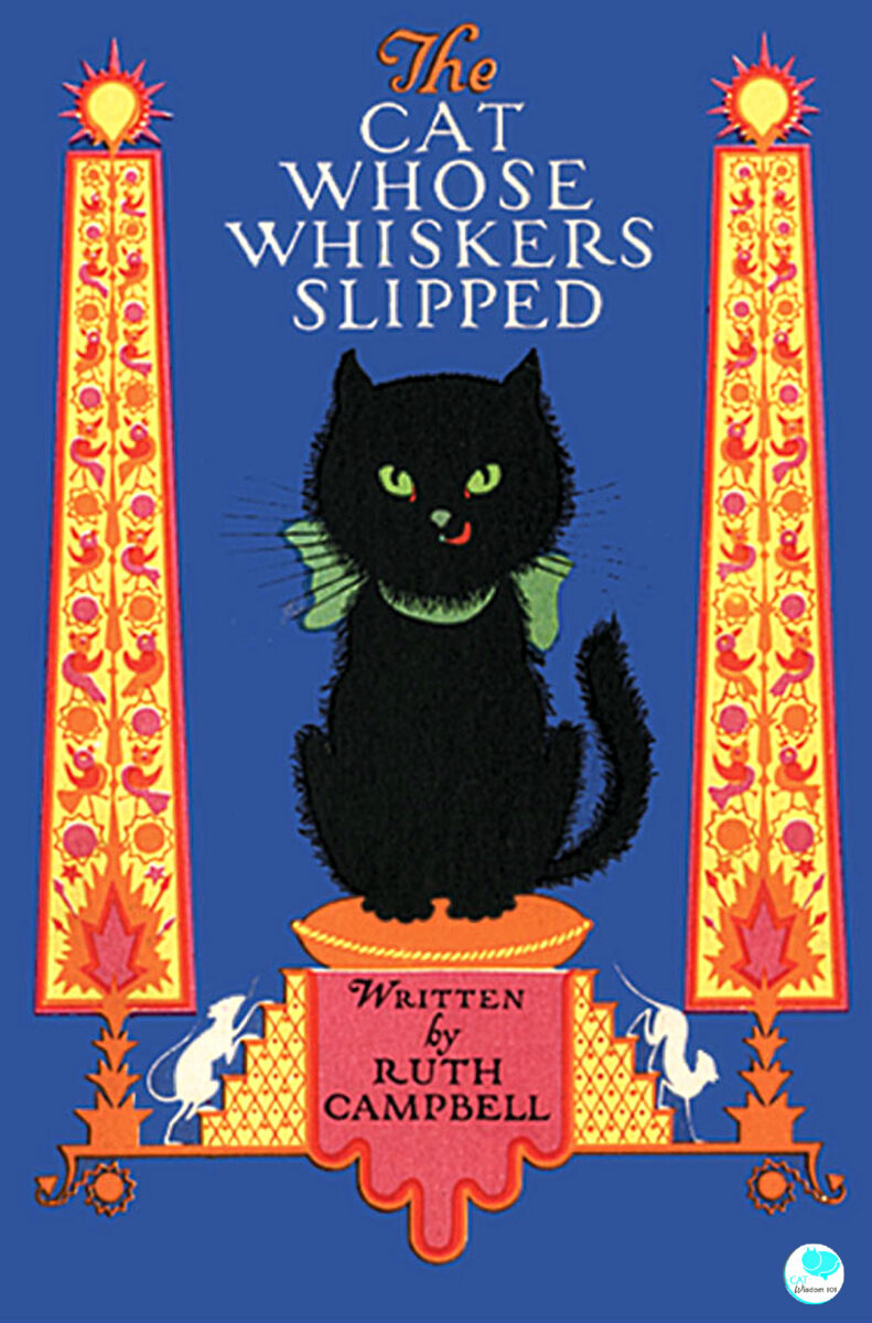 Vintage cat book cover whiskers slipped