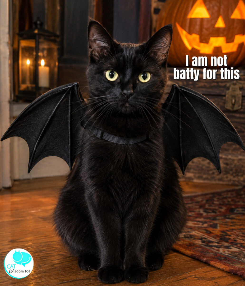 Black cat Halloween bat costume